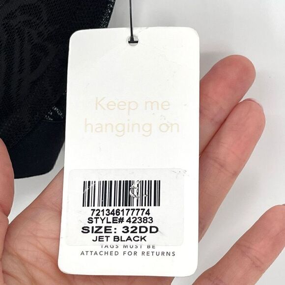 Lively The Smooth Lace No Wire Push Up Bra Jet Black Padded 42383 Women 32DD - Picture 5 of 5